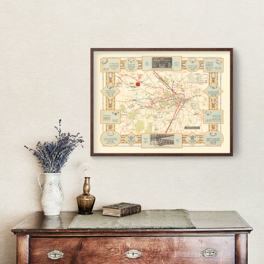 Vintage Railroad Map of London 1922