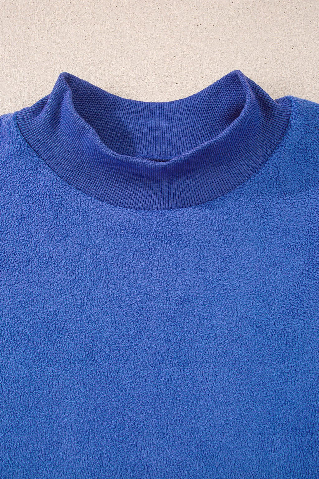Solid Reversible Mock Neck Oversized Sweatshirt