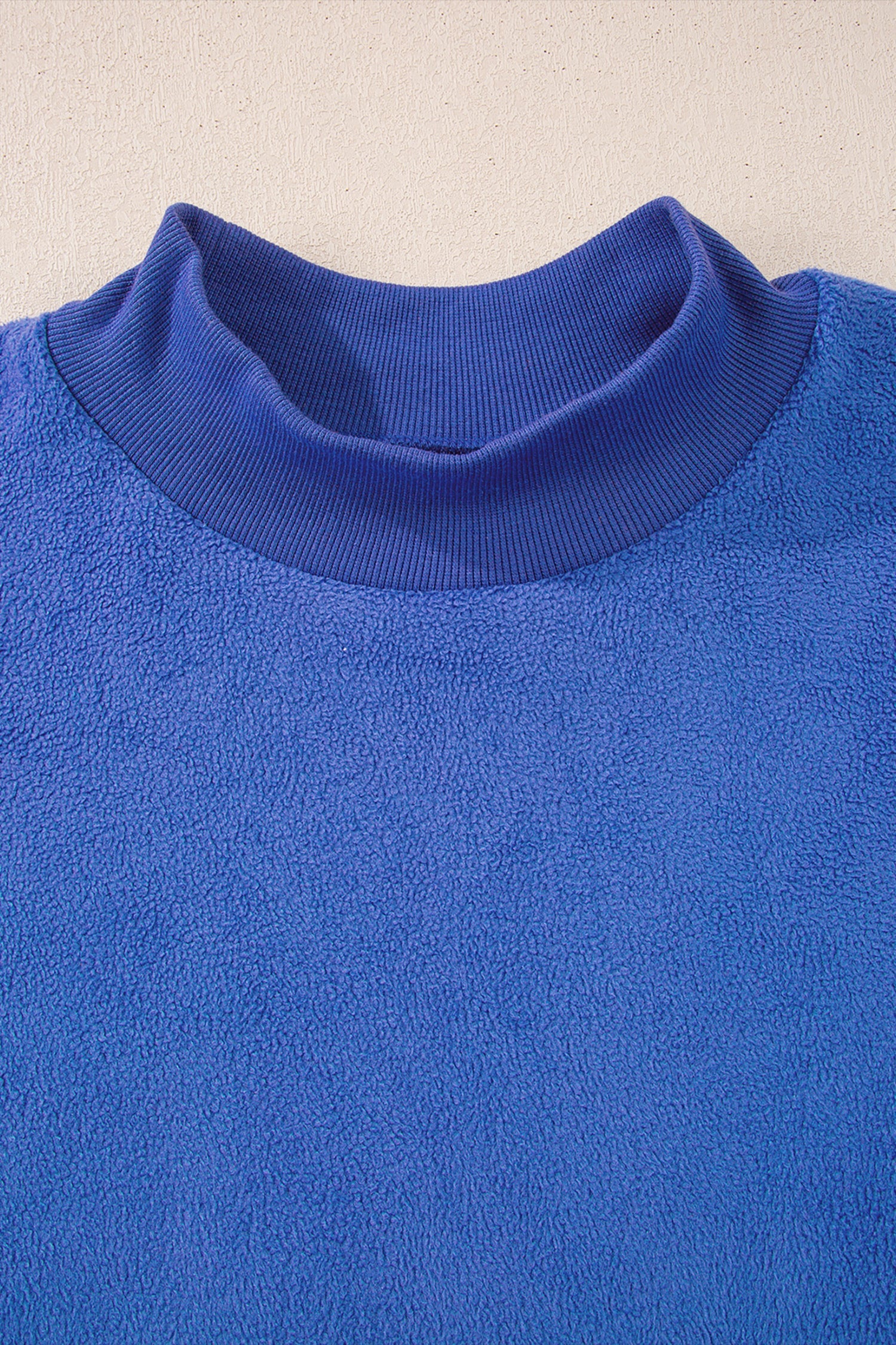 Solid Reversible Mock Neck Oversized Sweatshirt
