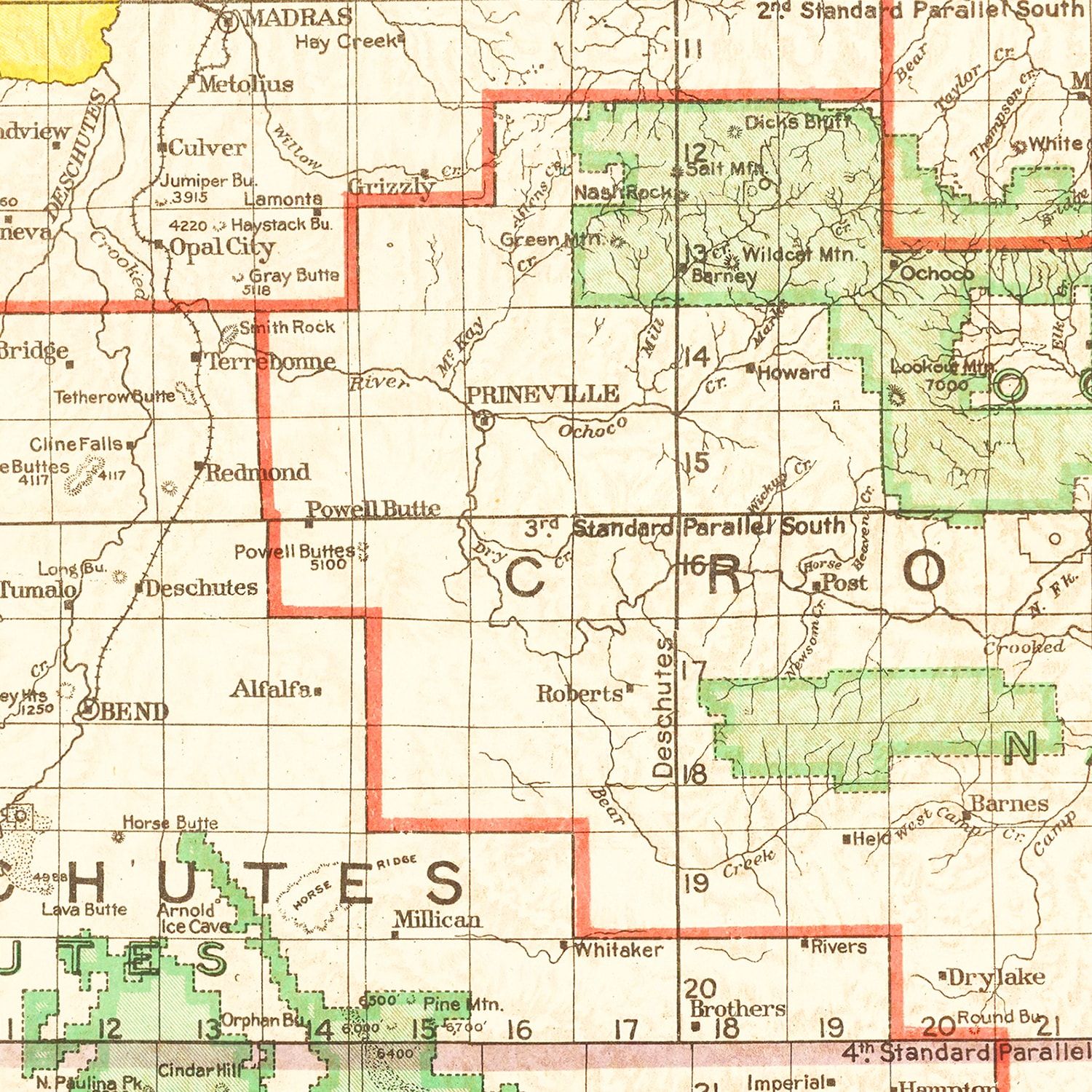 Vintage Map of Oregon 1922