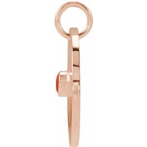 14K Rose Gold Natural Mexican Fire Opal Taurus Zodiac Pendant