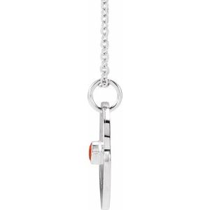 14K White Gold Natural Mexican Fire Opal Taurus Zodiac 16-18" Necklace