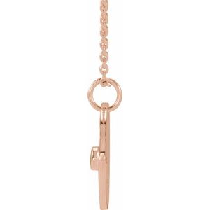 14K Rose Gold Natural Blue Zircon Scorpio Zodiac 16-18" Necklace