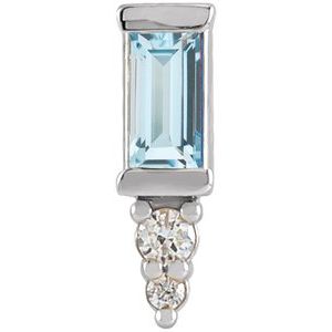 Sterling Silver Natural Sky Blue Topaz & .02 CTW Natural Diamond Bar Earring