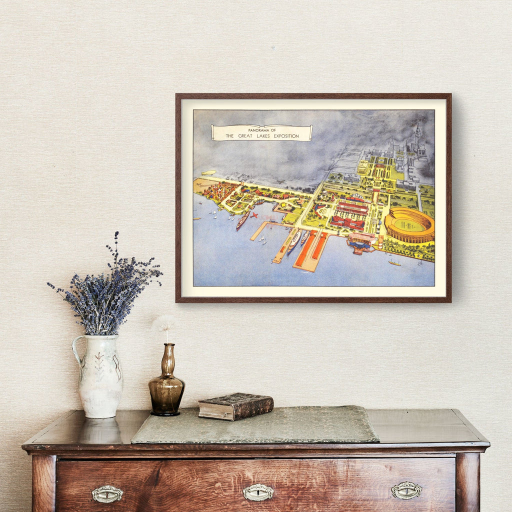 Vintage Map of Great Lakes Exposition Cleveland, 1936