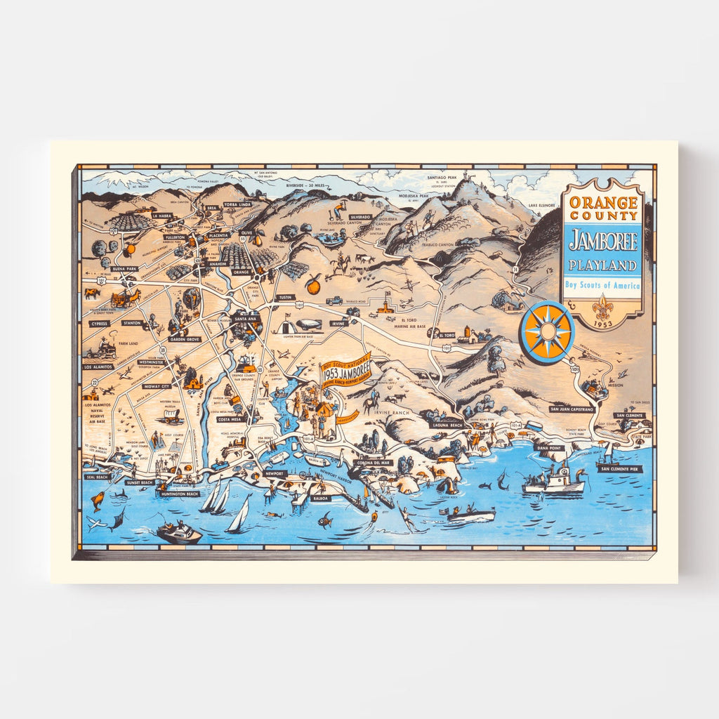 Vintage Map of Orange County Jamboree Playland, 1953