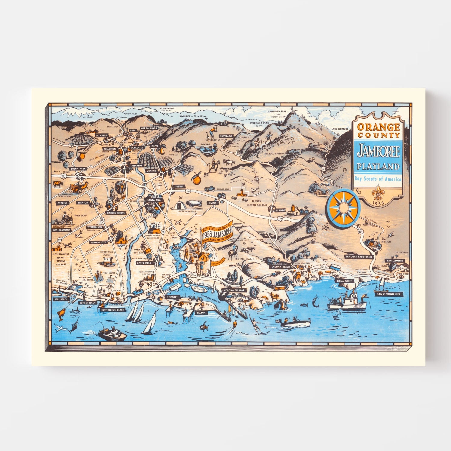 Vintage Map of Orange County Jamboree Playland, 1953