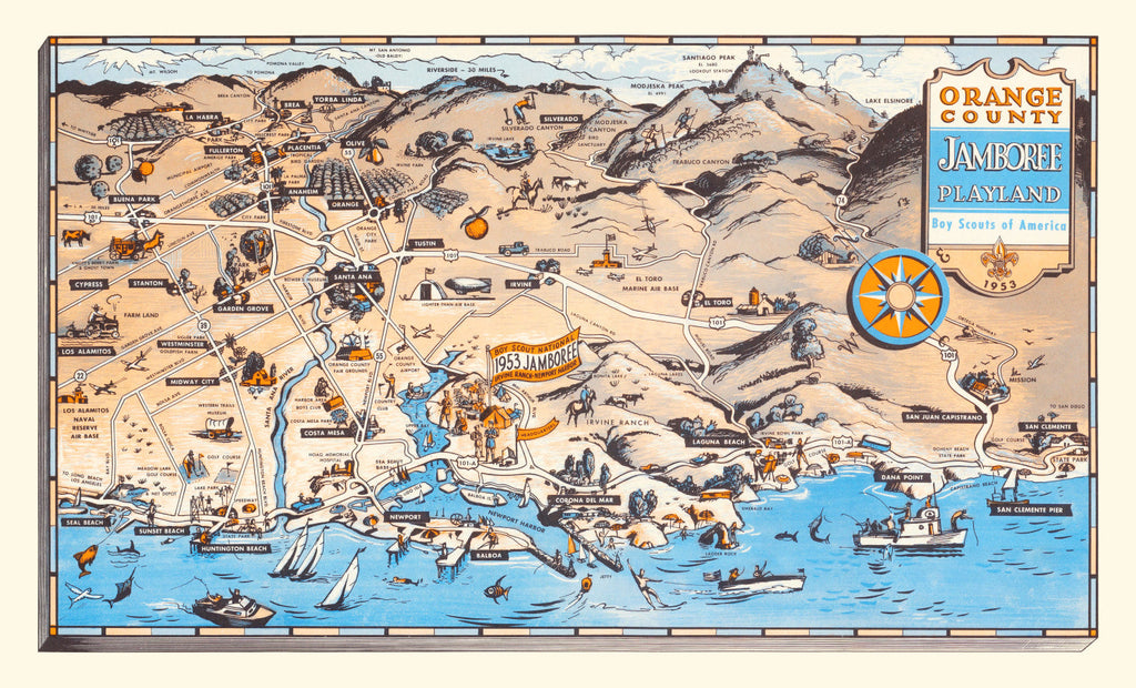 Vintage Map of Orange County Jamboree Playland, 1953