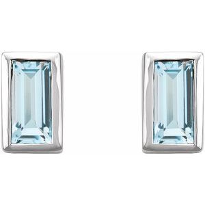 Sterling Silver Natural Sky Blue Topaz Bezel-Set Earrings – image 2