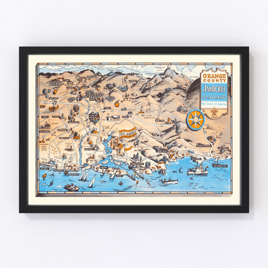 Vintage Map of Orange County Jamboree Playland, 1953
