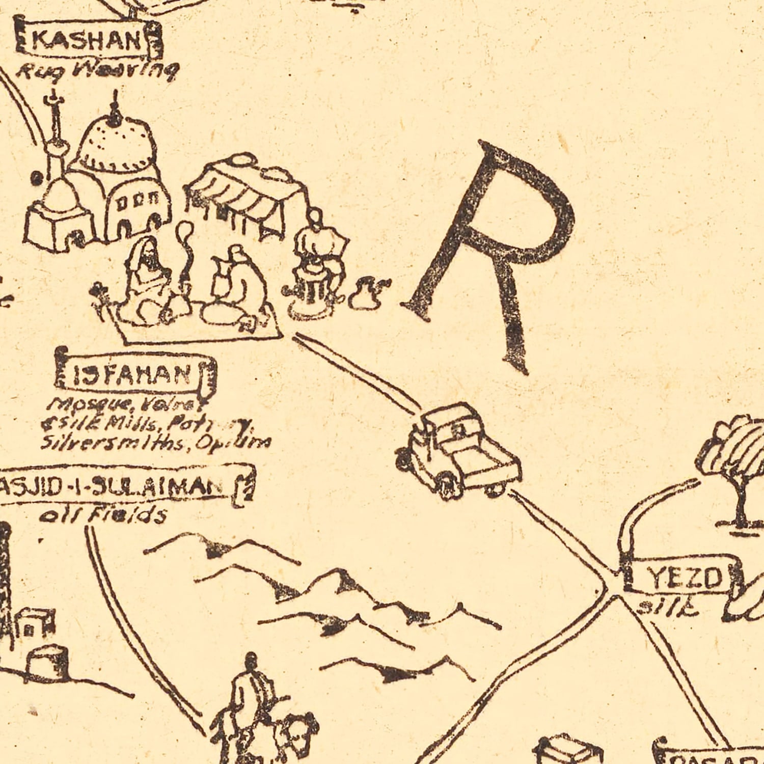 Vintage Map of Iran 1944