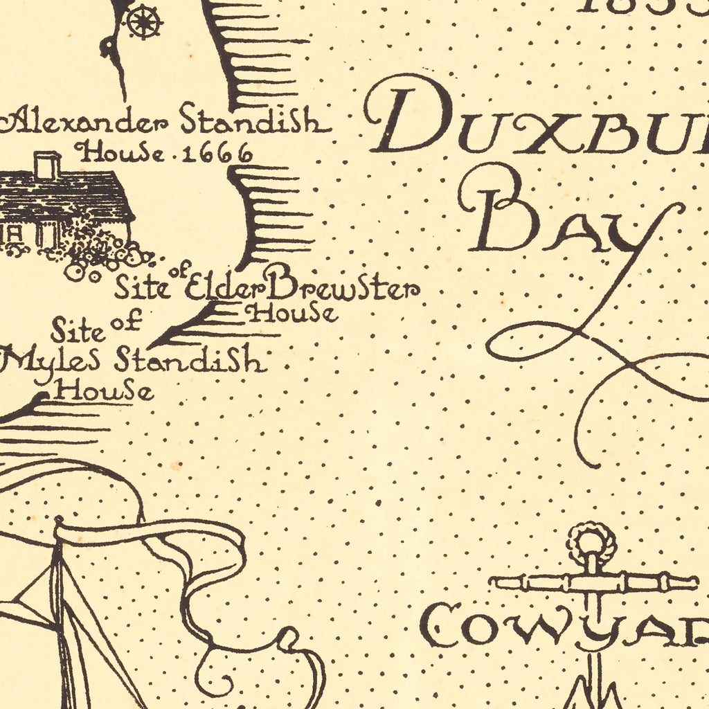 Vintage Map of Plymouth & Duxbury, 1929