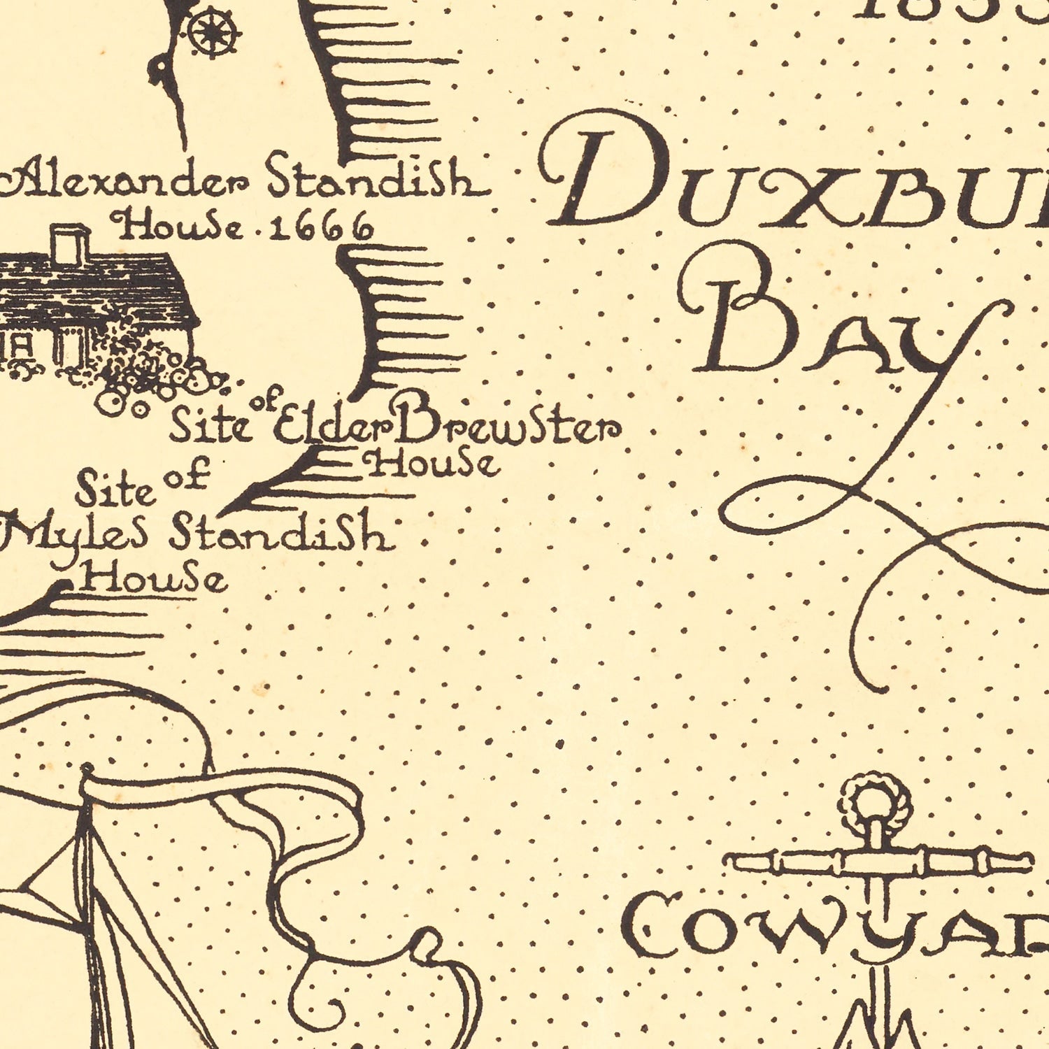 Vintage Map of Plymouth & Duxbury, 1929