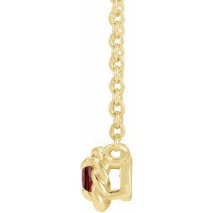 14K Yellow Gold 4.5 mm Natural Mozambique Garnet Claw-Prong Rope 18" Necklace