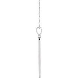 Sterling Silver .01 CTW Natural Diamond Moon Phase Bar 16-18" Necklace