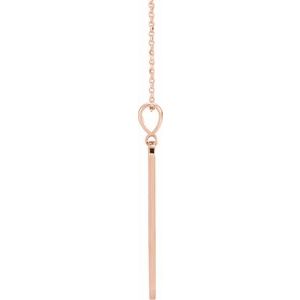 14K Rose Gold .01 CTW Natural Diamond Moon Phase Bar 16-18" Necklace