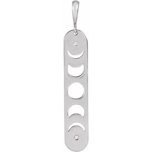 Platinum .01 CTW Natural Diamond Moon Phase Bar Pendant