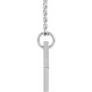 Platinum .005 CT Natural Diamond Rhombus 16-18" Necklace