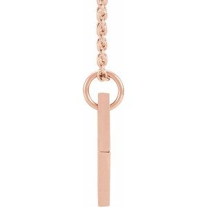 14K Rose Gold .005 CT Natural Diamond Rhombus 16-18" Necklace