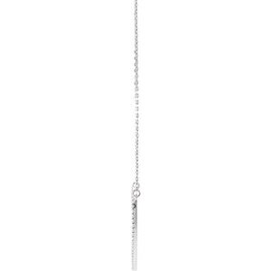 14K White Gold 3/8 CTW Natural Diamond Large Heart 16" Necklace