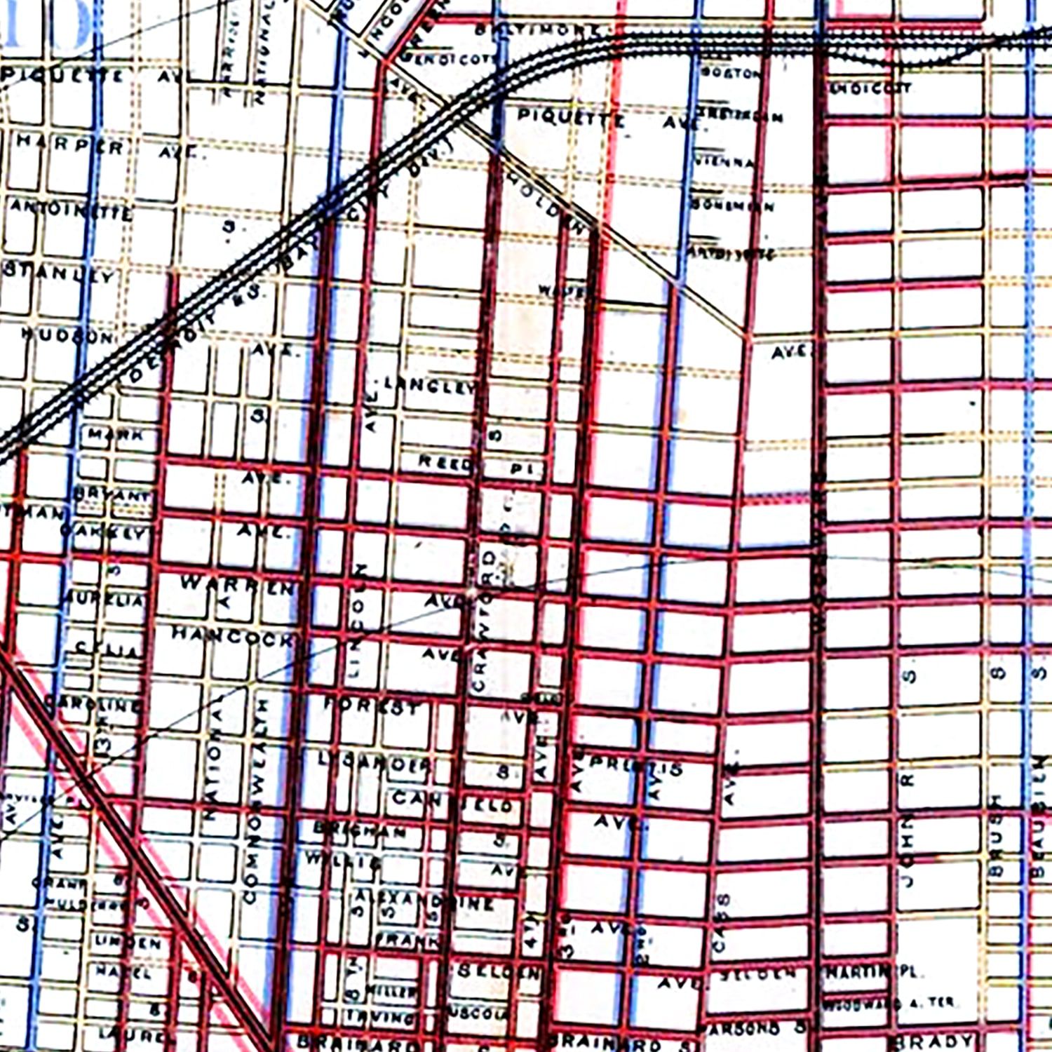 Vintage Map of Detroit, Michigan 1883