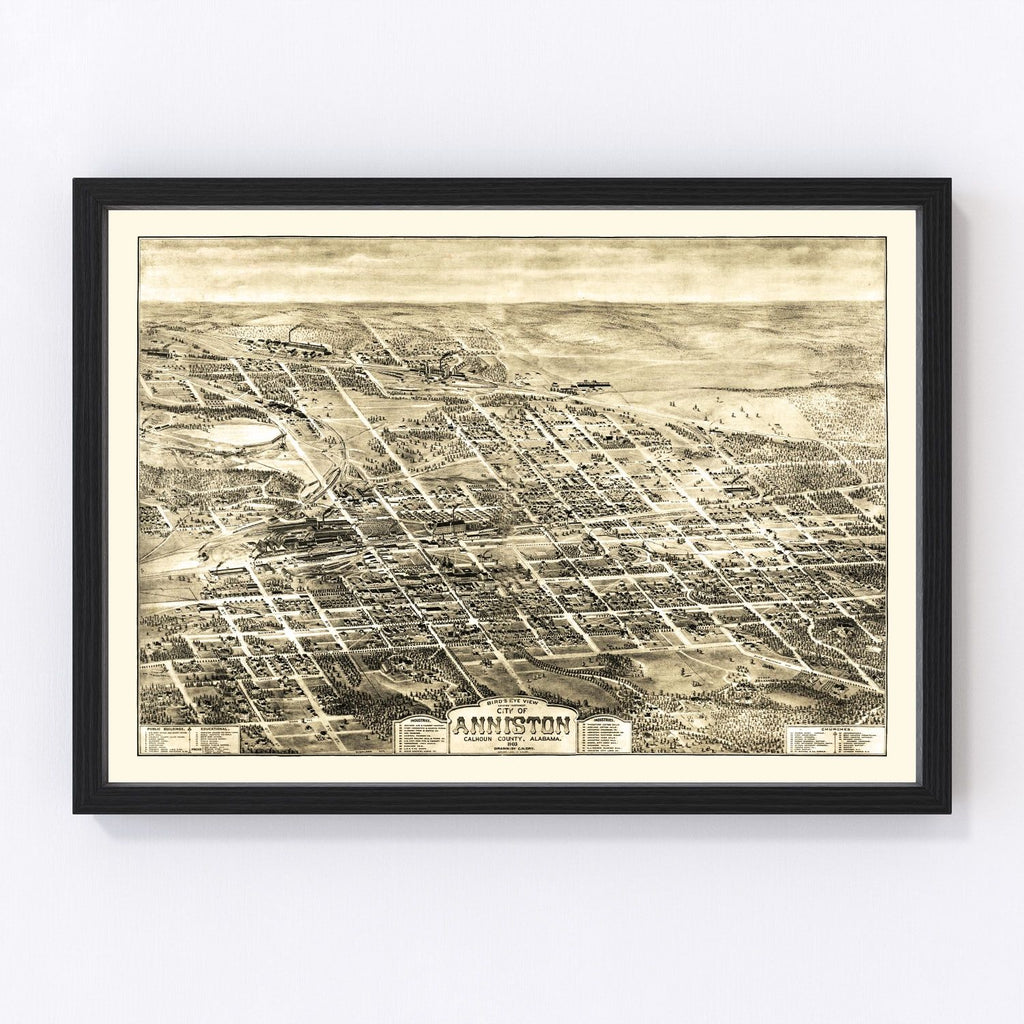 Vintage Map of Anniston, Alabama 1903
