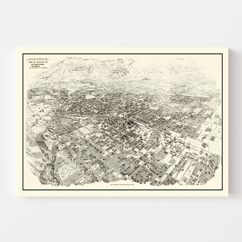 Vintage Map of Pasadena, California 1903