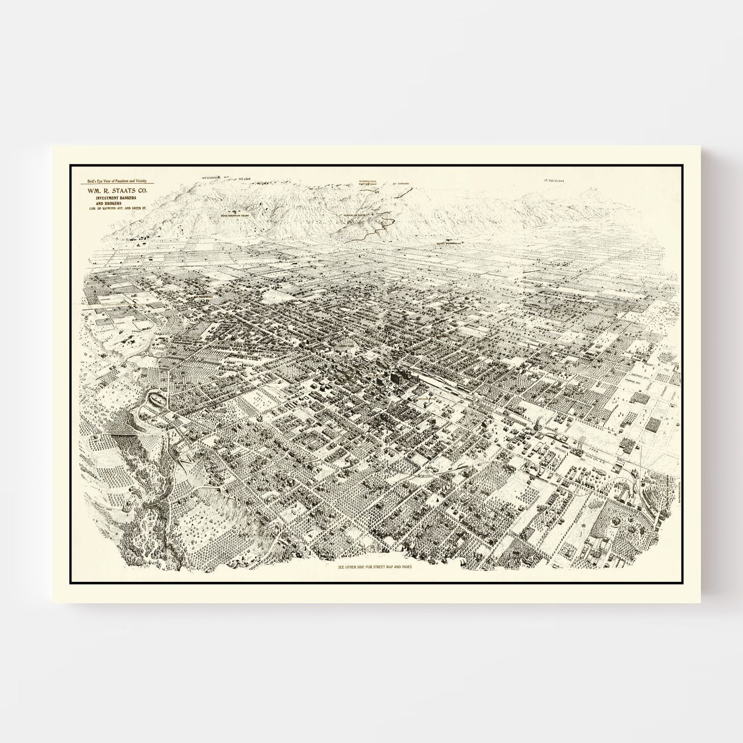 Vintage Map of Pasadena, California 1903