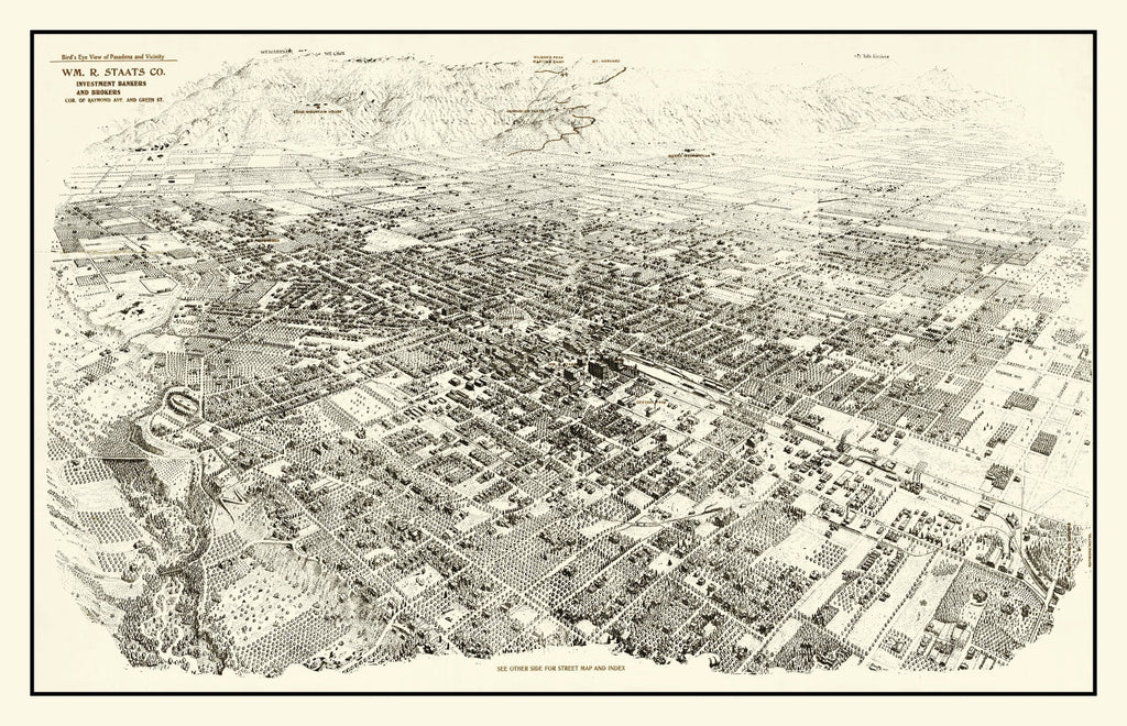 Vintage Map of Pasadena, California 1903