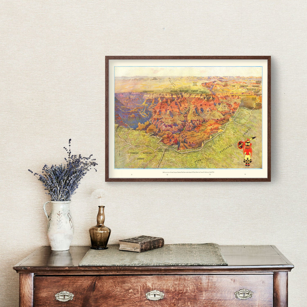 Vintage Map of Grand Canyon National Park, 1929