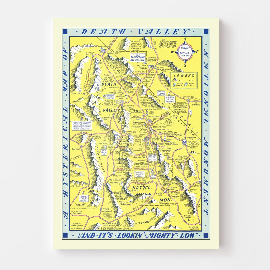 Vintage Death Valley Map 1948
