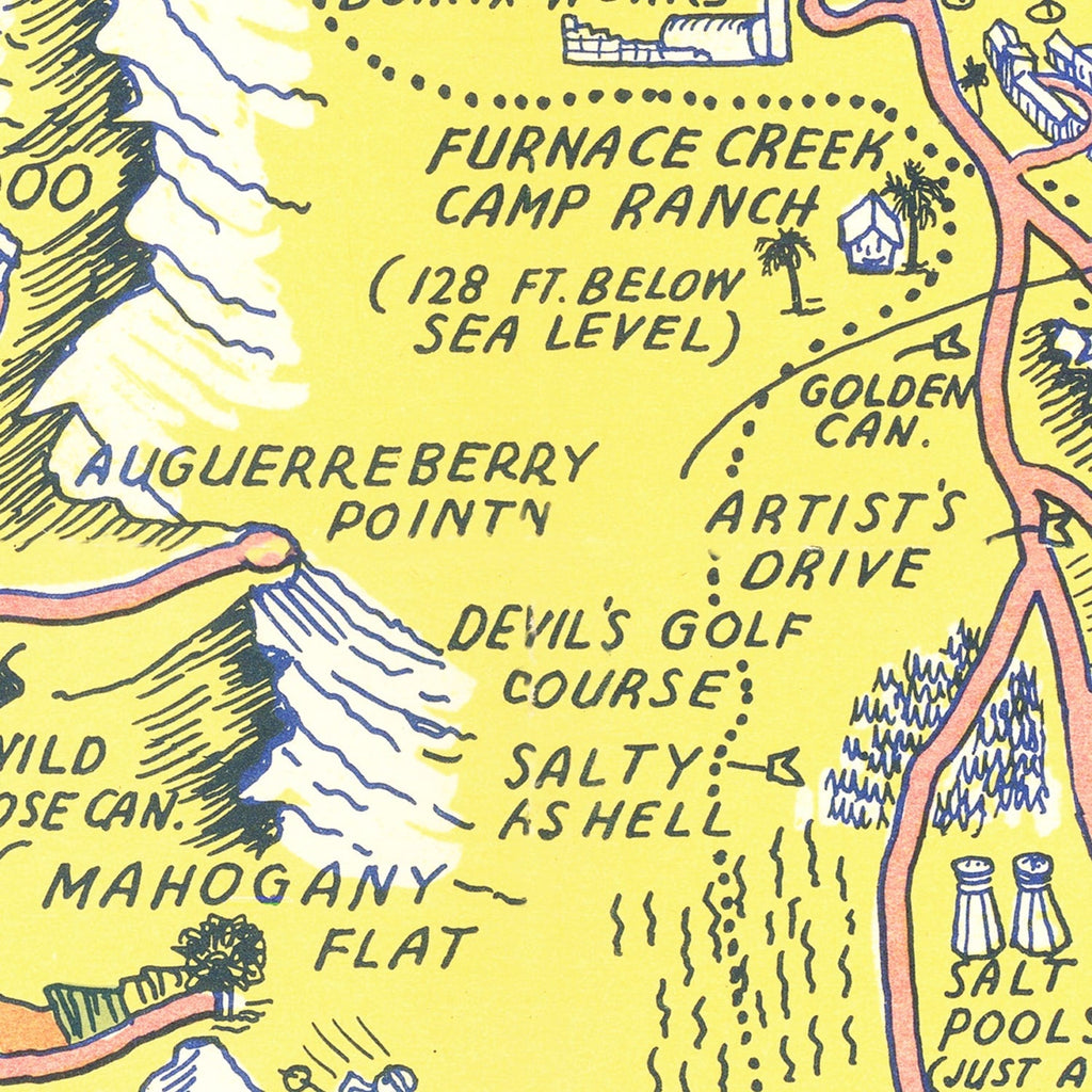 Vintage Death Valley Map 1948