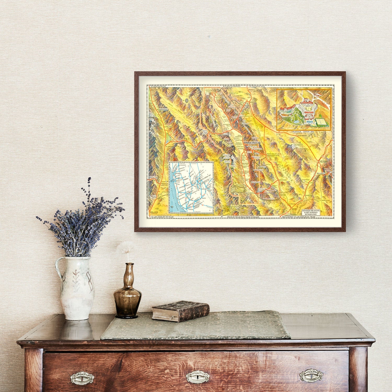 Vintage Map of Death Valley National Park, 1934