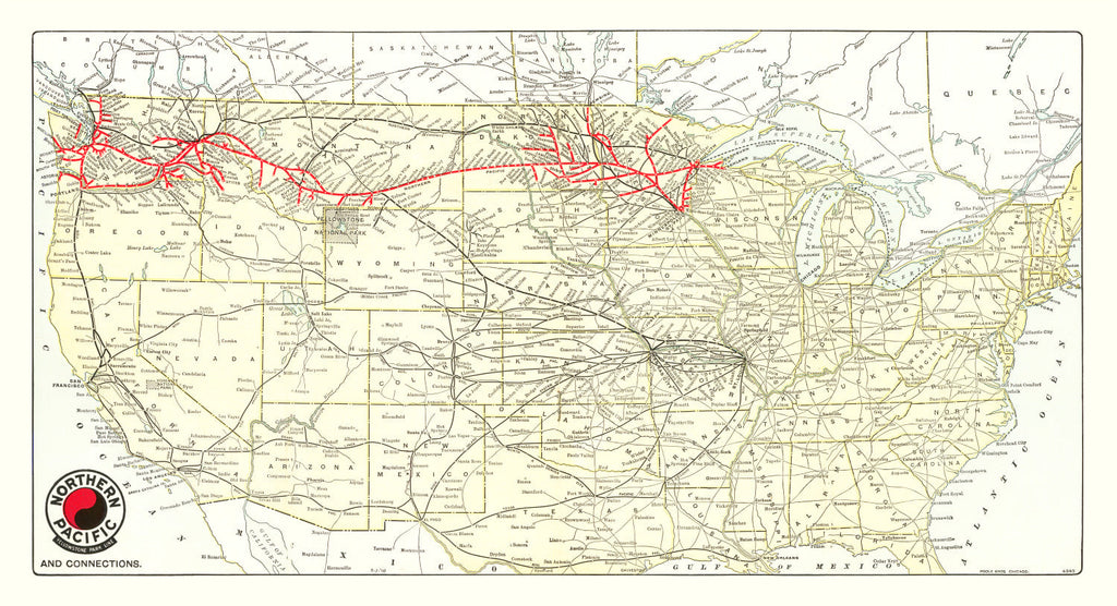 Vintage Map of Yellowstone National Park, 1909