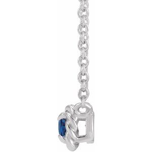 Platinum 5 mm Natural Blue Sapphire Claw-Prong Rope 18" Necklace