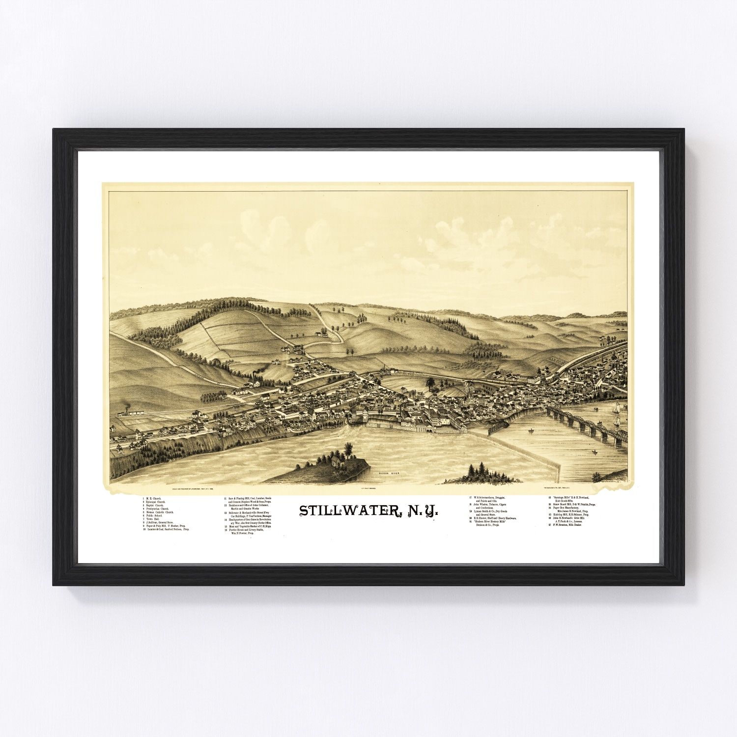 Vintage Map of Stillwater, New York 1889