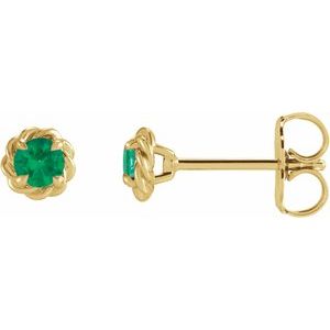 Round 4-Prong Claw Rope Stud Earrings