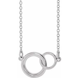 Sterling Silver Interlocking Circle 16-18" Necklace