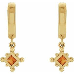 Platinum Natural Peridot Beaded Bezel-Set Hoop Earrings – image 4