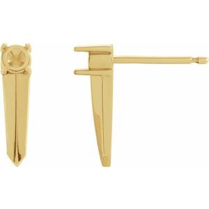 14K Yellow Gold 2.8 mm Round Knife-Edge Bar Earring