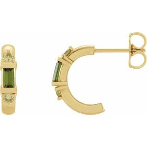 Sterling Silver Natural Pink Tourmaline & Natural Pink Sapphire Hoop Earrings – image 3