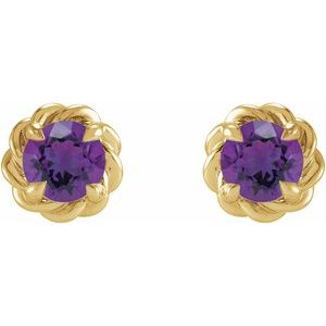 Round 4-Prong Claw Rope Stud Earrings
