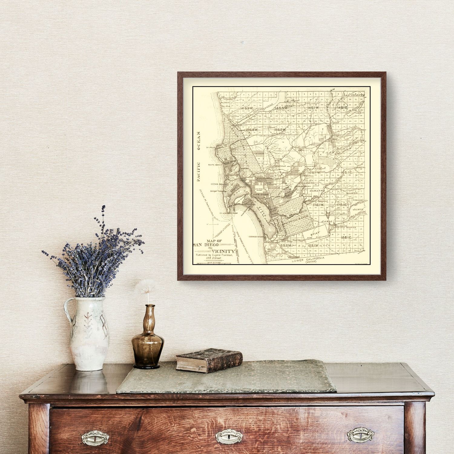 Vintage Map of San Diego, California 1895