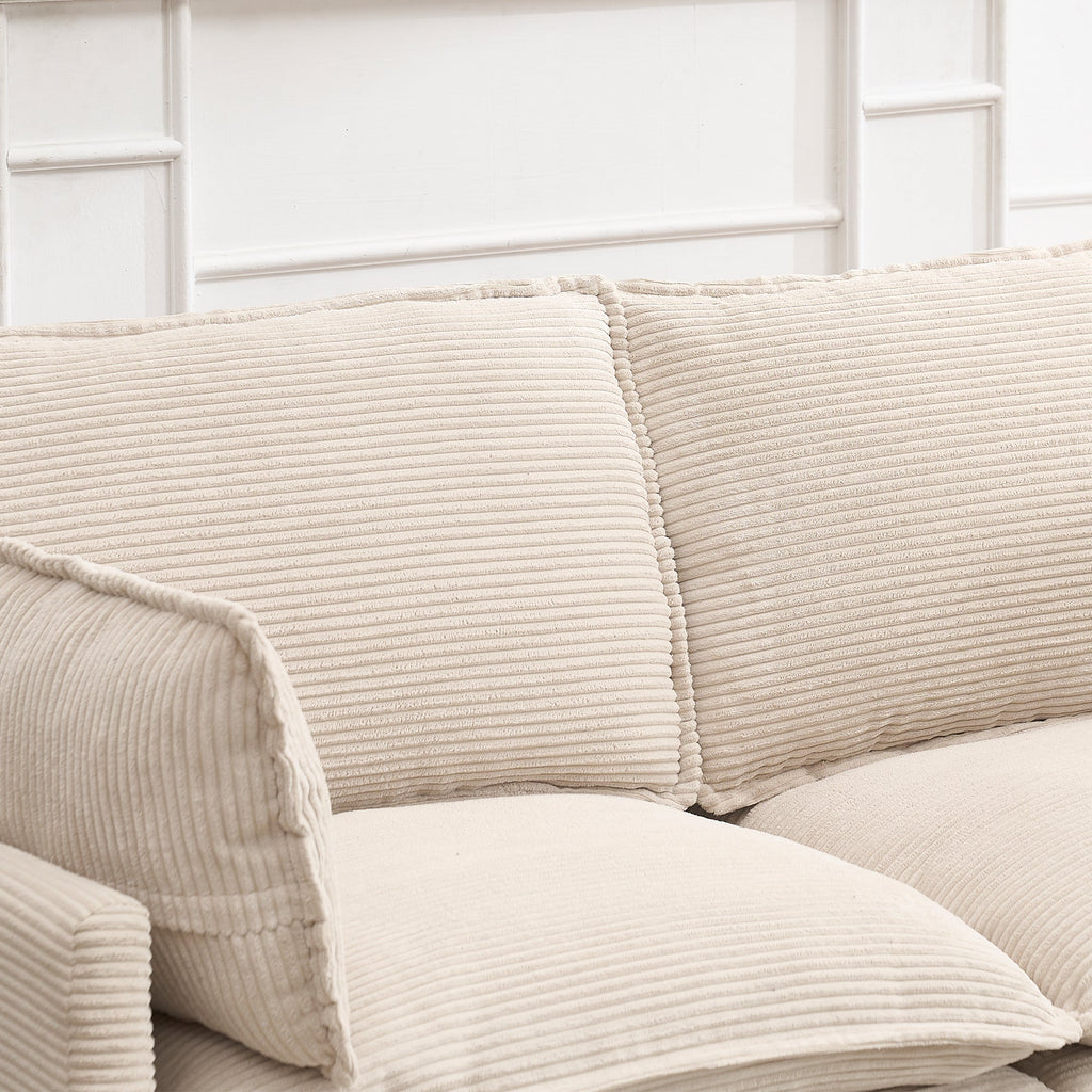 [VIDEO provided][New]Oversized Modular Sofa ,  Velvet Large U-Shaped Couch Comfy Upholstered 4-Seat Sofa with 2 Ottoman,2 Lumbar Pillow, Deep Seat Couch for Living Room