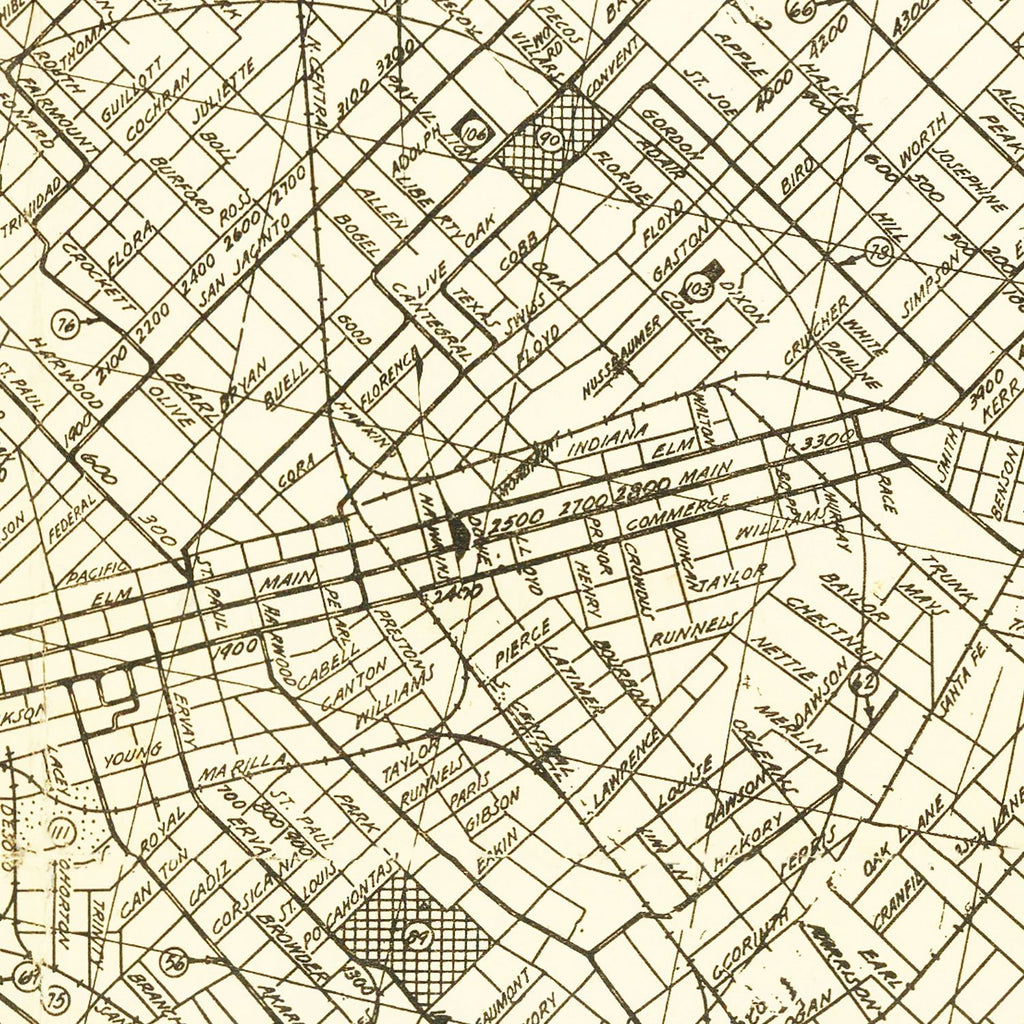 Vintage Map of Dallas, Texas 1925