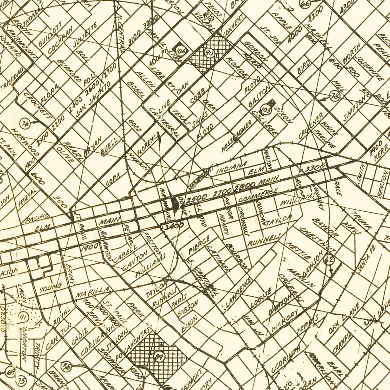 Vintage Map of Dallas, Texas 1925