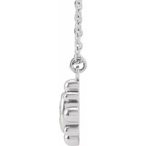 14K White Gold 1/6 CT Natural Diamond Beaded 16-18" Necklace