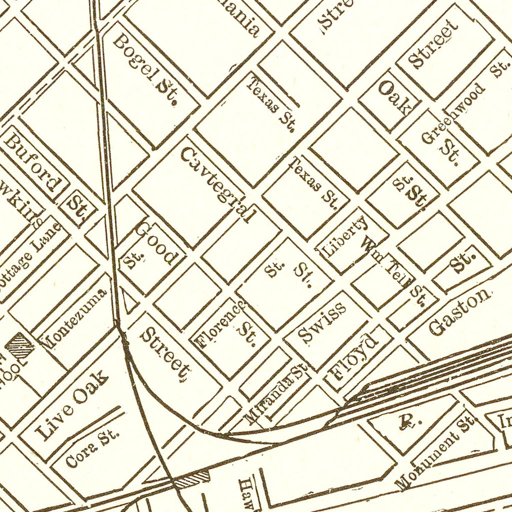 Vintage Map of Dallas, Texas 1893