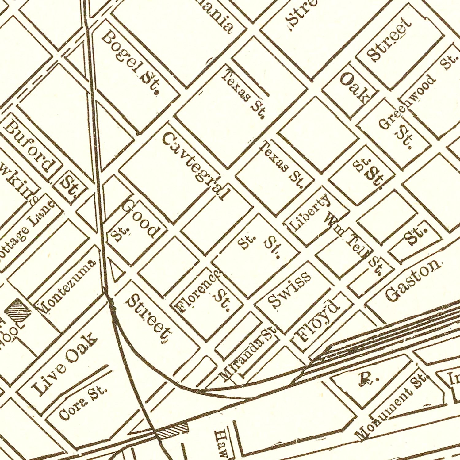 Vintage Map of Dallas, Texas 1893