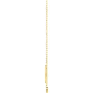 14K Yellow Gold .015 CT Natural Diamond Rosary Cross 18" Necklace